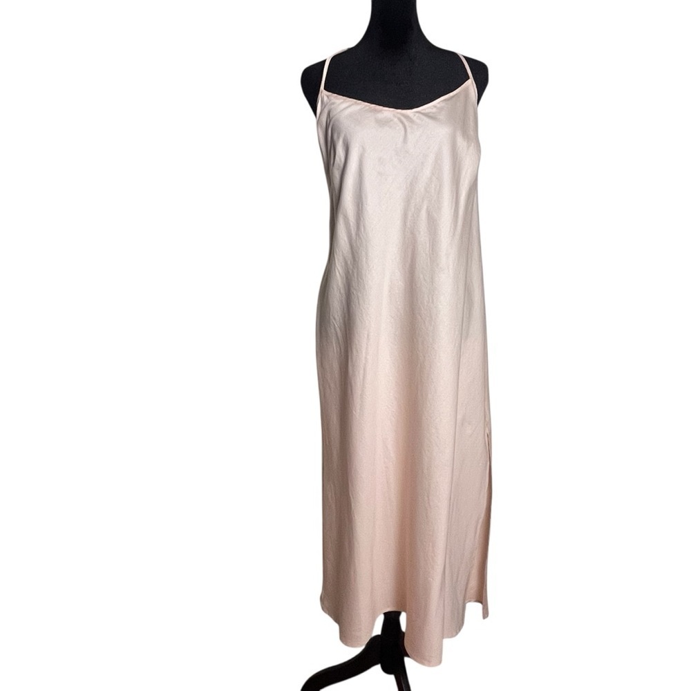 NWT Everyday Ritual Sloan T-Back Nightgown - Champagne Cotton Sateen — Large - Picture 4 of 13